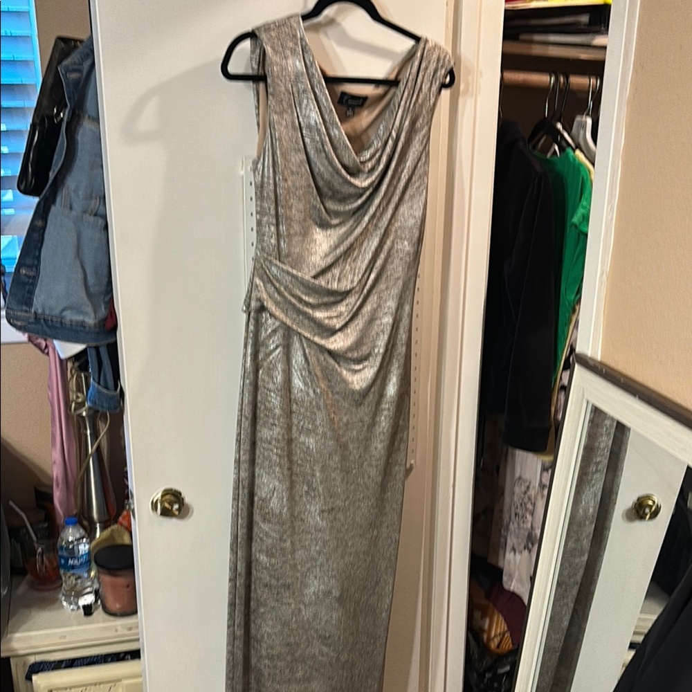 Elegant Silver Evening Gown